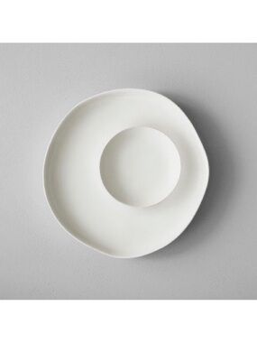 NWT Hearth & Hand with Magnolia Chip & Dip Ceramic Glazed Serving Tray in Cream